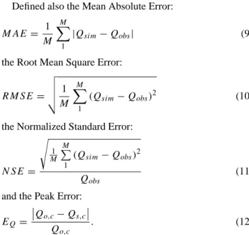 Figure 5. Values of the objective functions are shown for the two different simulations for the  event of 24 January 2002
