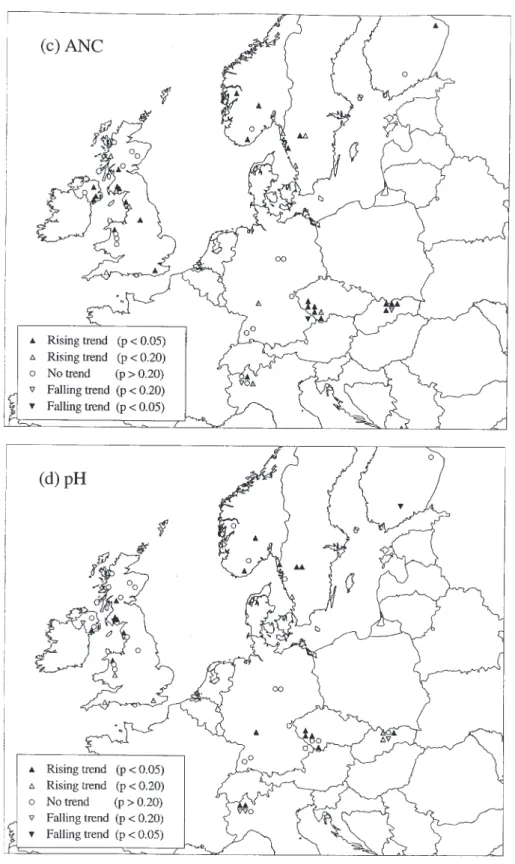 Fig. 4 (contd). Spatial distribution of observed trends