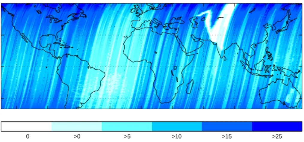 Fig. 2. Total number of GOME scans in the narrow swath mode (NSM) 1997–2001.