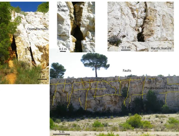 Fig. 3 Geological context of the Port-Miou Calanque. The carbonate strata have recorded brittle deformations