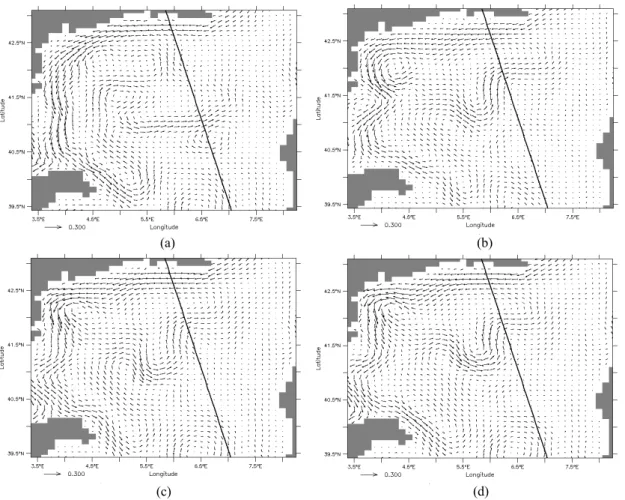 Figure 5.  Velocity fields at the parking depth at  the end of the assimilation period