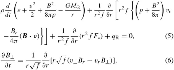 Table 1. Adopted parameters for fast and slow solar wind models.