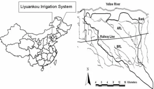 Fig. 1. Layout of Liuyuankou Irrigation System (LIS) in China.