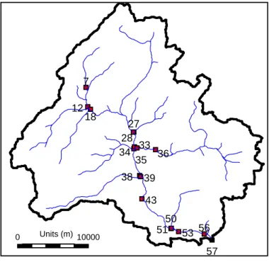 Fig. 3. Locations for snapshot-sampling along the river Dill and its tributaries.