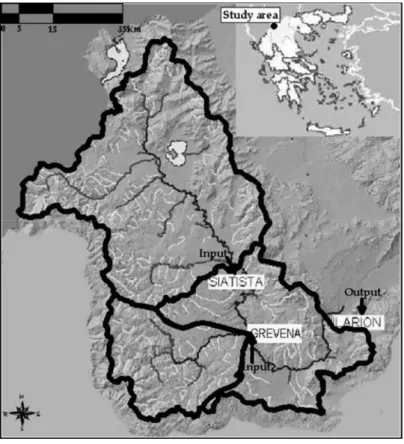 Figure 1. Map showing the Aliakmon river system. 