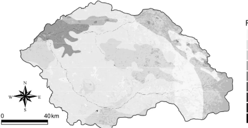 Fig. 6. Potential runo ff coe ffi cient map of the Simiyu catchment.