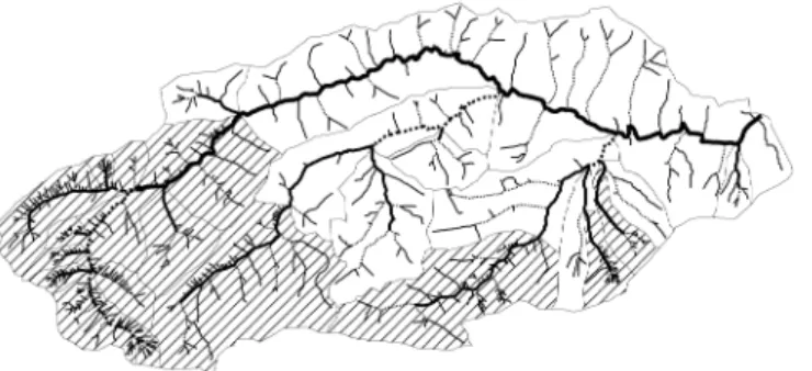 Fig. 4. Location of catchments a ff ected by badlands.