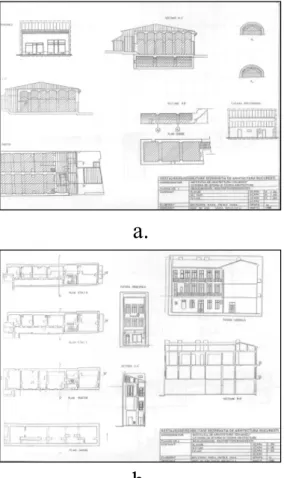Fig. 5. Problems and opportunities at building level: (a) com- com-pleted survey form for a building rich in elements to be maintained (vaulted spaces); (b) completed survey form for a building with few elements to be maintained (fac¸ade and staircase only