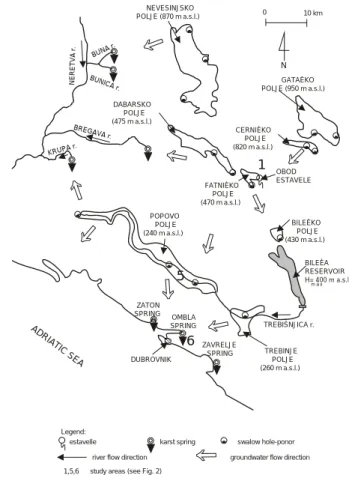 Fig. 2. The map with indicated positions of the seven study areas.
