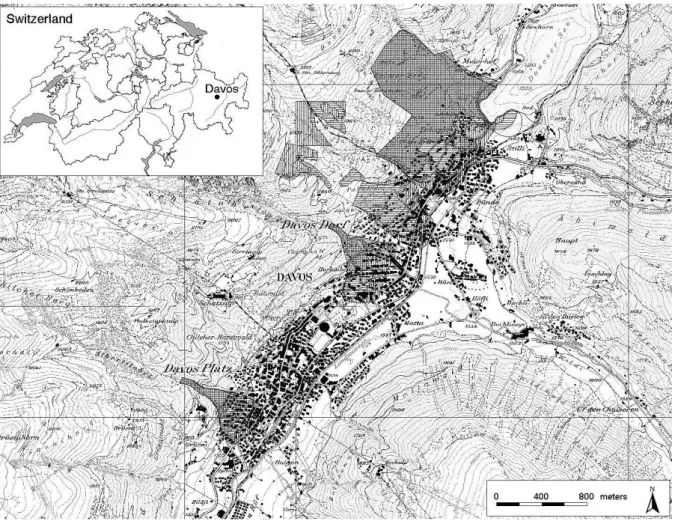 Fig. 2. The municipality of Davos, covering totally 254 km 2 , is located in the eastern part of Switzerland