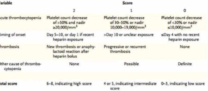 Table 4 :  4T’s bio-clinical score Greinacher (16)