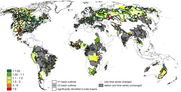 Fig. 4. Value of additional discharge information with respect to long-term average discharge (renewable water resources)