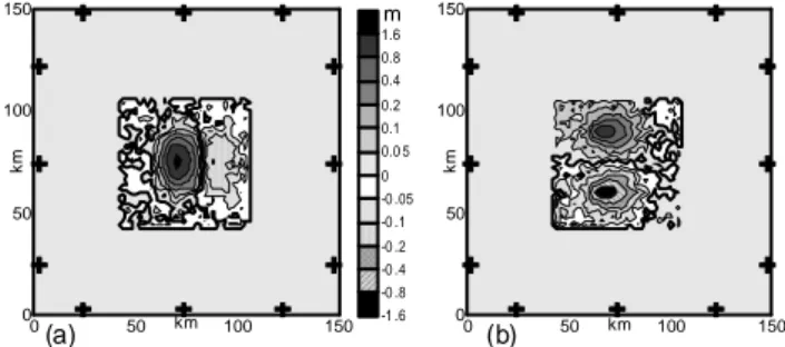 Fig. 7. Initial fields obtained by the adjoint inversion of data from: