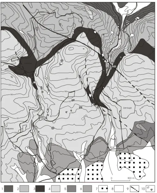 Fig. 2. Geological map of the Fanh˜oes- Fanh˜oes-Tranc˜ao test site and spatial distribution of shallow translational slides.