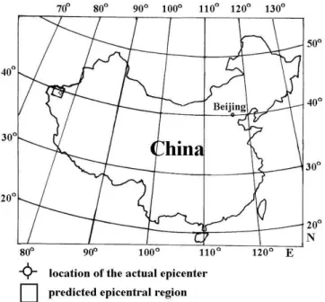 Table 1 is the comparison of the predicted and actual earth- earth-quakes. The precision of the level as described below has seldom been achieved, either in China or abroad