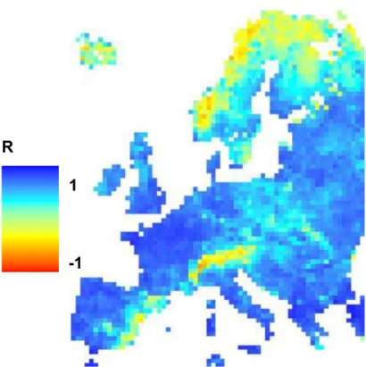 Figure 2. pF Lisflood – pF ERS comparison. Correlation coe