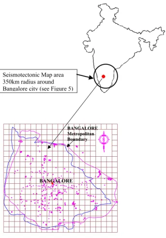 Figure 1. Study area and Bangalore in the India map. 