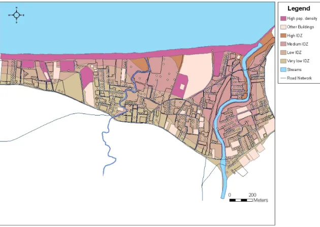 Fig. 5. The population density within the study area during the day in the summer.