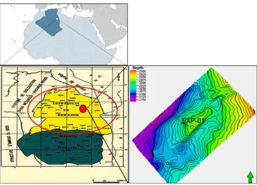 Fig. 1. The localization of the study area and Well position (Souadnia and Mezghache, 2009)