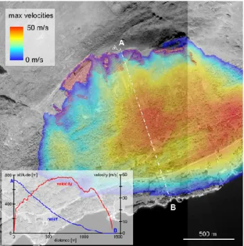 Fig. 10. Shear/normal stress ratio, using SLOPEMAP (G¨unther, 2003), on J1 produced by the weight of the rock at the vertical of the point ( 6= stress)