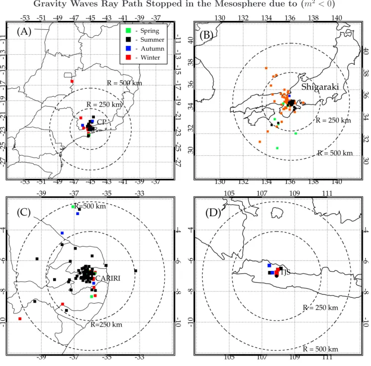Fig. 5. Same as Fig. 4, but for the back traced ray path stopped in the mesosphere due to m 2 <0.