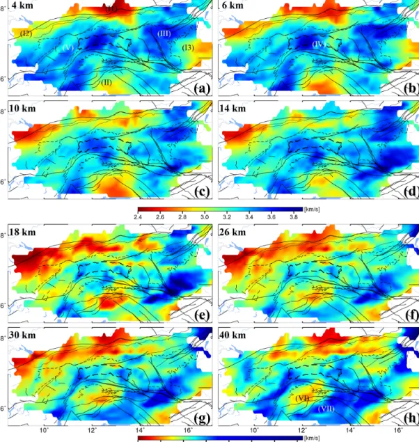 Figure 12. Shear velocity model derived from inversion of the Love-wave group velocity maps