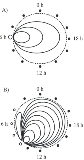 Fig. 7. Convection driven by the solar wind electric field and the Re- Re-gion 1 field-aligned currents