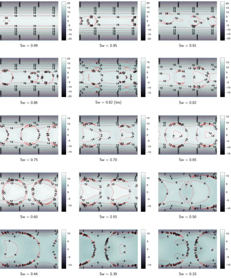 Figure A1. Contour line plots (m s − 1 ) of the velocity fields corresponding to the bubbles shown in Fig