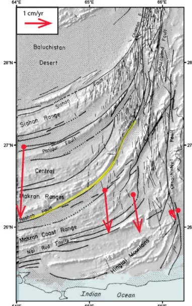 Fig. 1. Seismotectonic setting of the September 24, 2013, Mw 7.7 Balochistan earthquake