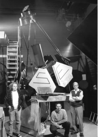 Fig. 4. The South-East telescope, in tilted position. In the centre of the ®gure are the 1.8 m primary and its light bae