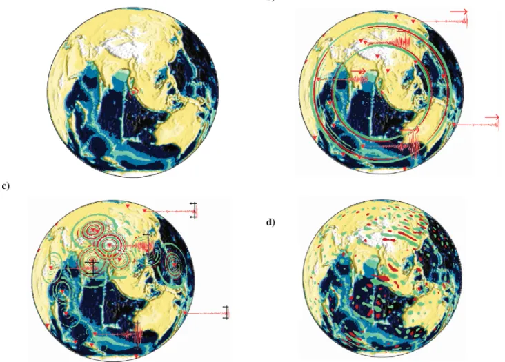 Figure 2. Description of a TR experiment: (a) Earthquake occurrence and forward wave propagation