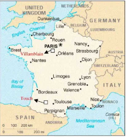Fig. 1. Location map of the study sites. 
