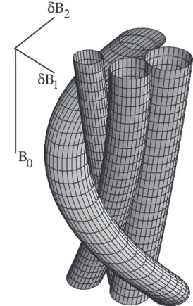 Fig. 11. A schematic drawing of a complex topology of coherent field-aligned magnetic structures.