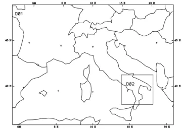 Fig. 1. Distribution of GPS ground-based antennas (black dots) and pluviometers (dark gray asterisks) on the high resolution domain.