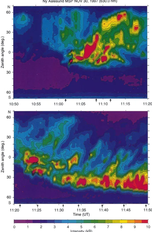 Figure 5a illustrates the auroral conditions before the major southward turning, while Fig