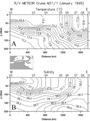 Fig. 9:  Relationships between vertical distributions of Synechococcus abundance and density north (station 25)  and south (station27) of the thermohaline front