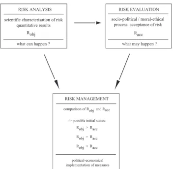 Fig. 1. The three cornerstones in a modern risk-oriented approach defining the “risk triangle”: risk analysis, risk evaluation and risk management.