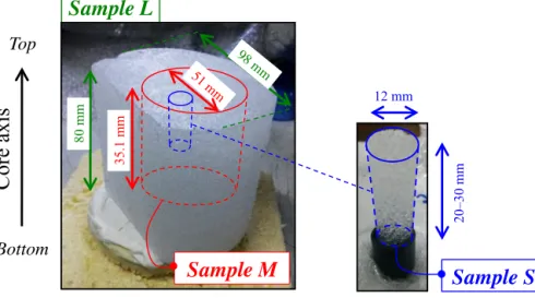 Figure 2. Schematic of the different sample sizes used in this work. Sample characteristics are listed in Table 2