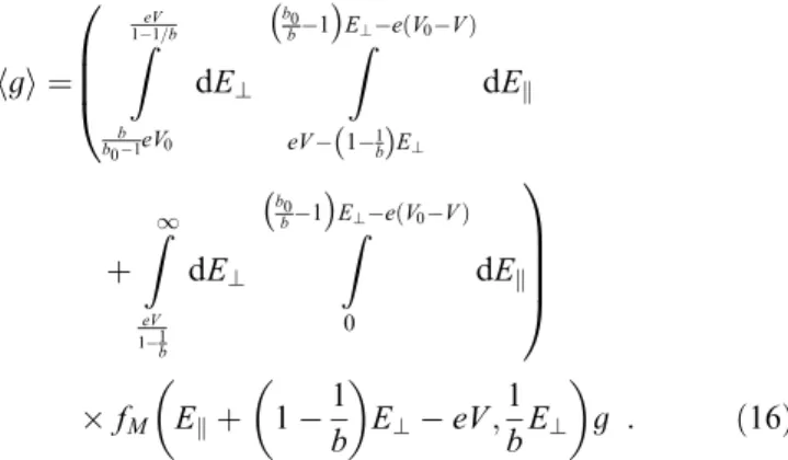 Fig. 2. The integration domain in Eq. (16). The vertical hatching corresponds to the ®rst term and the horizontal hatching the second term