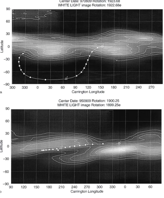 Figure 1 shows the white-light intensity maps of the corona at 1.7 R calculated from measurements made by the HAO Mk.3 coronagraph on Mauna Loa