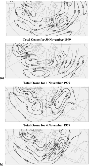 FIGURE 5b  Fig. 5a. Total ozone distribution during the 26–30 November 1999