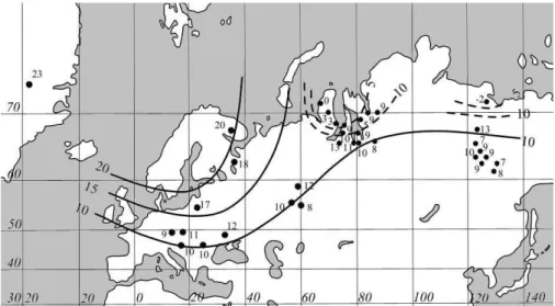 Fig 2. The spatial distribution of the geothermal estimates of PHW amplitude in Northern Fig