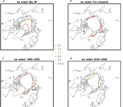 Fig. 2. Location of the sea ice edge in September, defined as the 15% ice concentration limit.