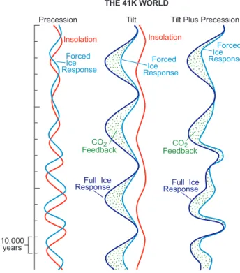 Fig. 4. Schematic model of CO 2 feedback on ice volume in the 41 K world prior to 0.9 million years ago