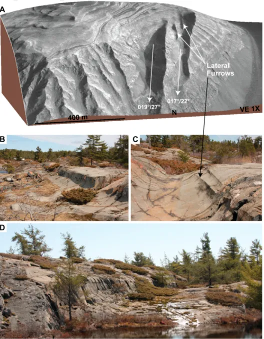 Figure 10. (a) Broad hollow not parallel to local topography. (b) Broad hollow with gently sloping curved wall