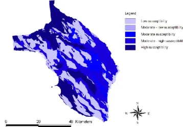 Fig. 6. “Susceptibility to flood” map of Salento peninsula.