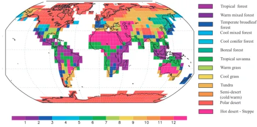 Fig. 4. Estimated biomes in the LGM simulation. See 2.3 for the method of estimation.