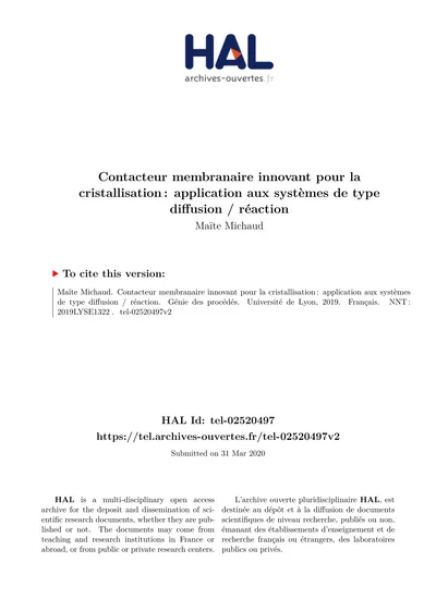 Nucléation - Cristallisation et précipitation