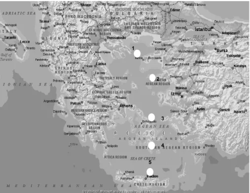 Fig. 12. Aegean Sea buoy locations.