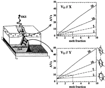 Figure  4:  Oudine  of the  Mainprice  (1997)  approach  used  to calculate  the  complete  elastic  tensor  of a  polycrystalline  aggregate  containing  anisometric  melt  pockets